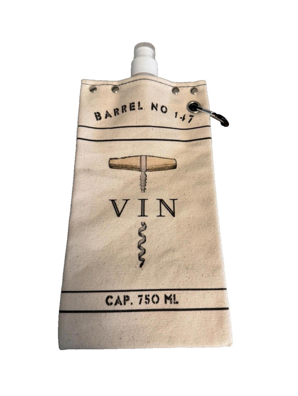 Canvas Wine Bag- Travel Reusable Carrier-Tote+Able USA “VIN” Amazing Gift NWOT